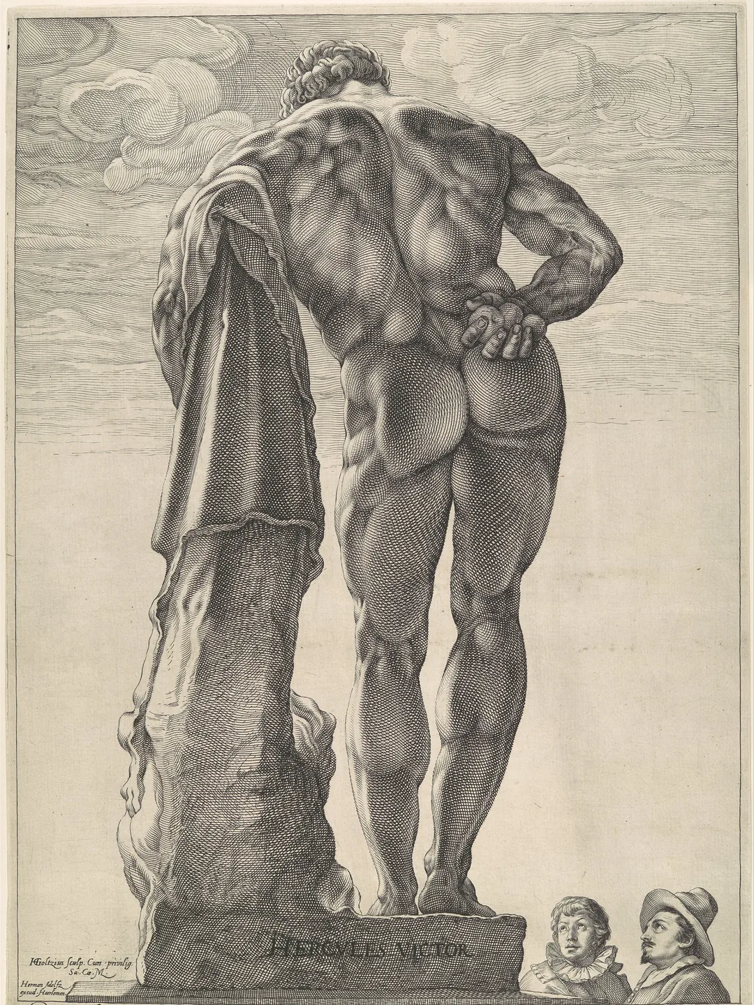 Sculpture classique d'une figure musclée