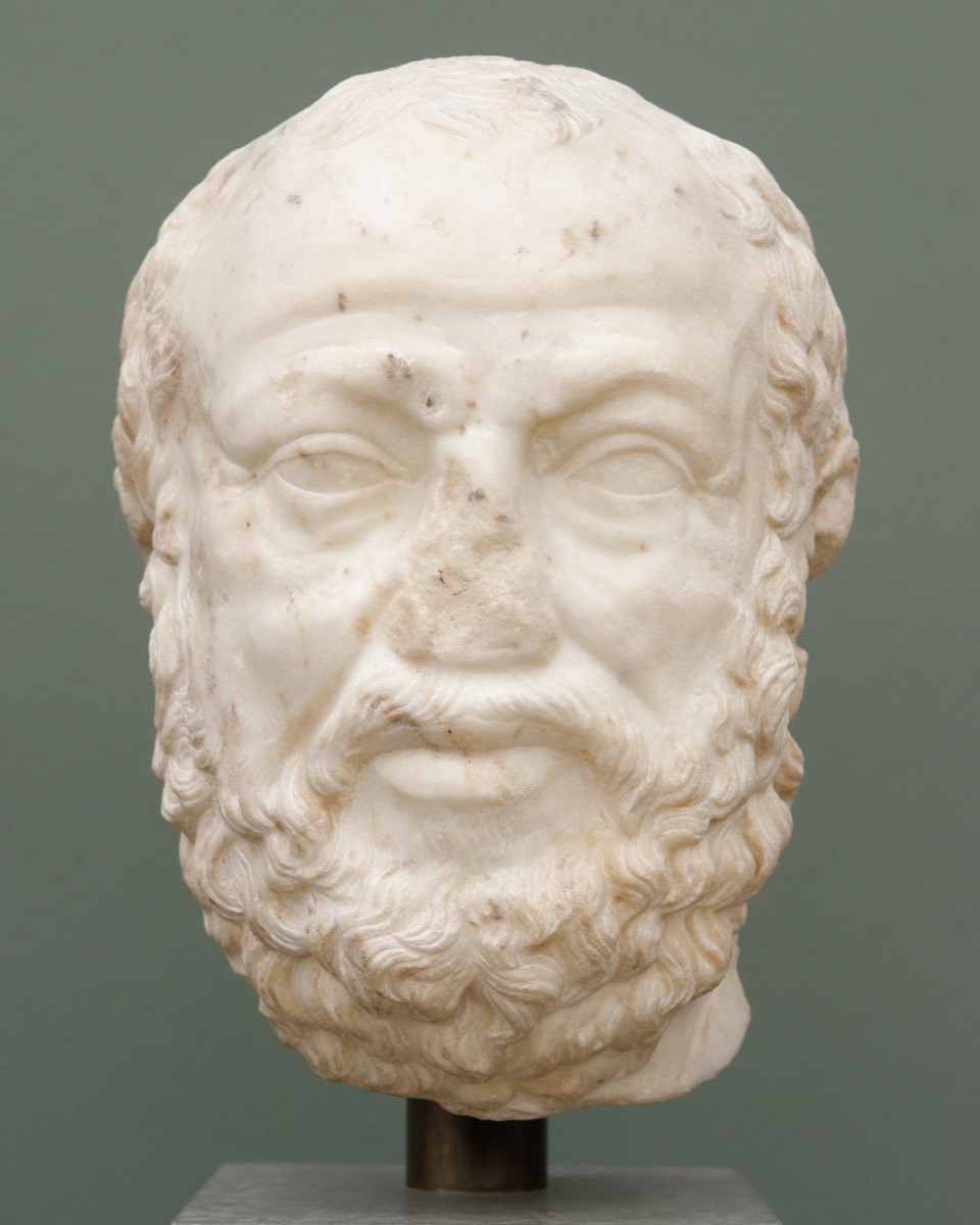 Buste en marbre du philosophe Socrate